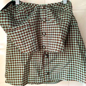 Cider Houndstooth skirt set